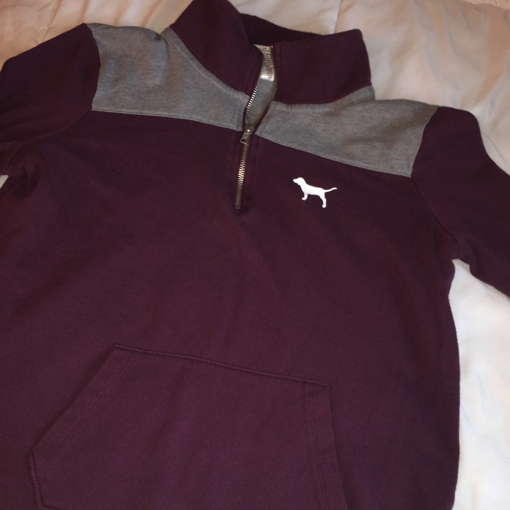 maroon Victoria Secret PINK half zip